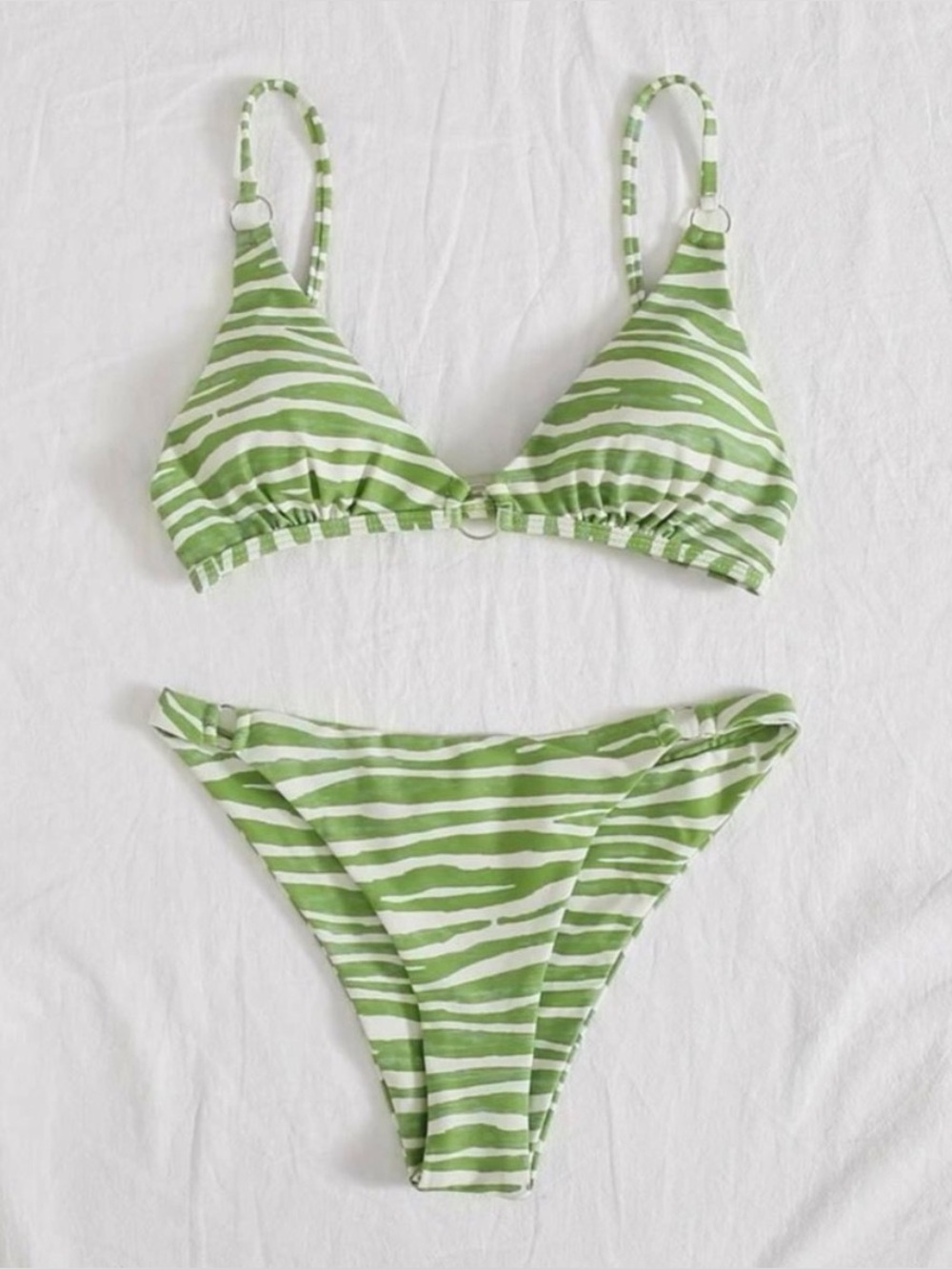 Zebra Stripe Tanga Bikini Swimsuit